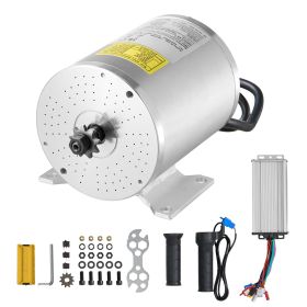 1800W Electric Brushless DC Motor Kit - 48V 4500rpm Motor with Upgraded Speed Controller and Throttle Grip Kit for Go Karts E-Bike Motorcycle Sco