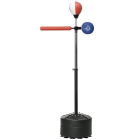 Free Standing Boxing Bag with Stand, Punching Speed Bag Reaction Bar Challenge with Suction Cups, 64-81in Adjustable Height for Teenagers and Adu